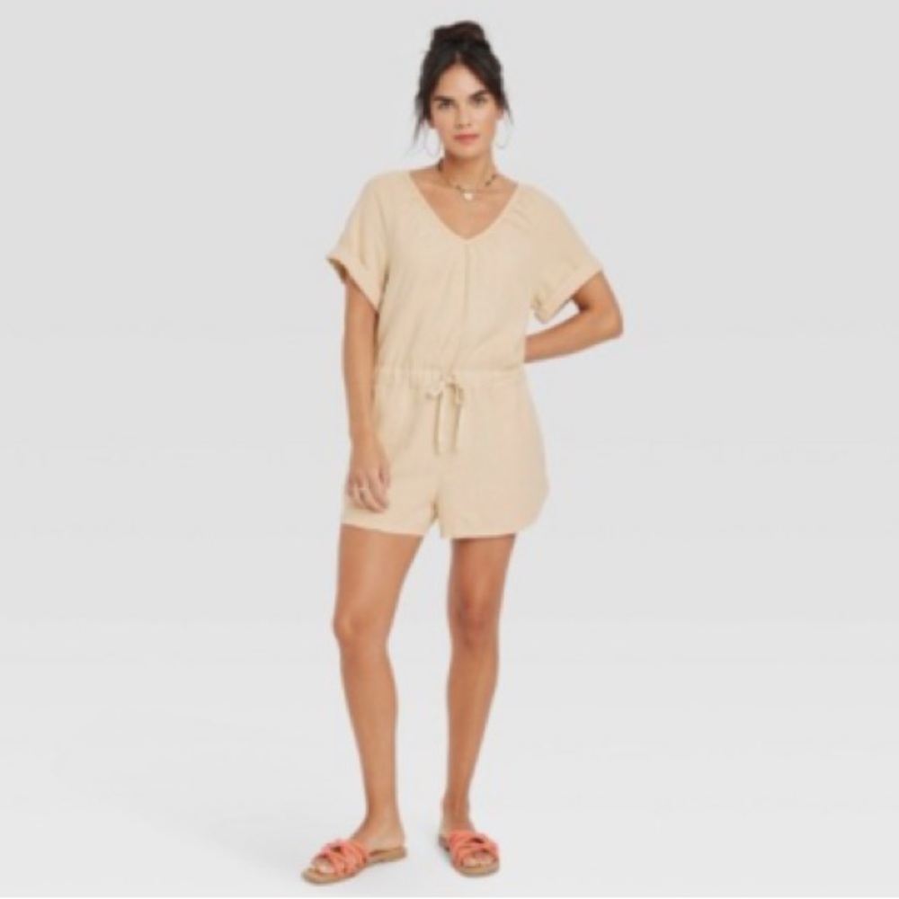 NWT Universal Thread Cream Jumpsuit with Drawstring Waist